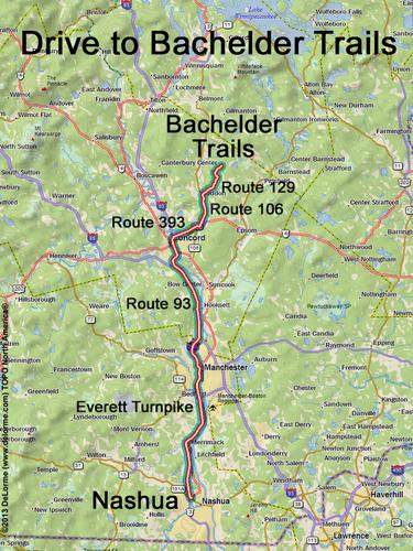 Bachelder Trails drive route