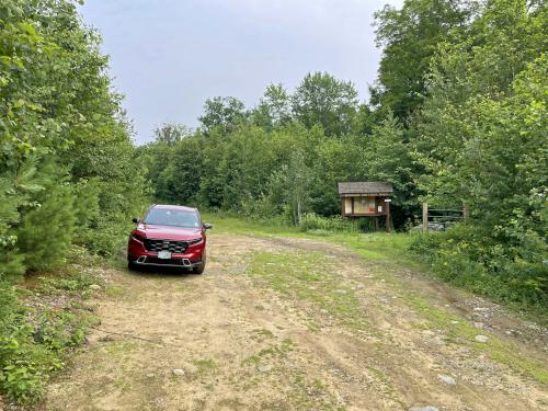 parking in July at Bachelder Trails near Loudon in southern New Hampshire