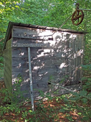 old ski area rope-tow building on Hooper Hill near Bailey Pond in southern New Hampshire