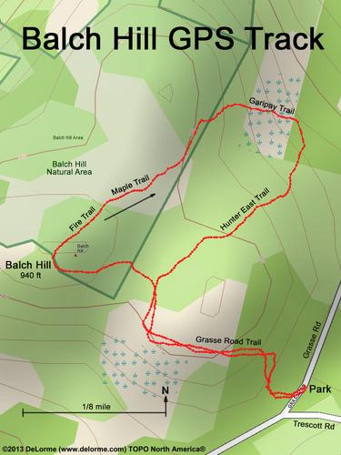 GPS track at Balch Hill in New Hampshire