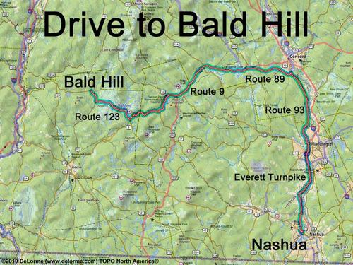 Bald Hill drive route