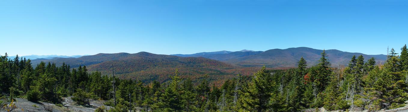A view of the White Mountains as seen from the summit of Baldface West in NH on September 2009