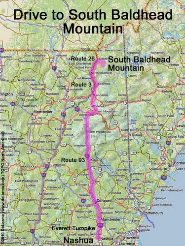 South Baldhead Mountain drive route