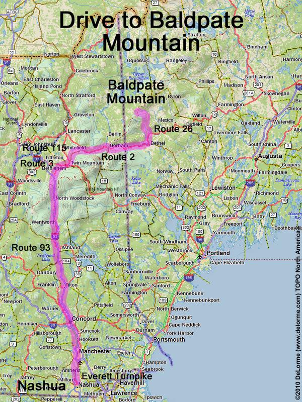 Baldpate Mountain drive route