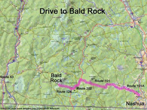 Bald Rock drive route