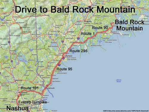 Bald Rock Mountain drive route