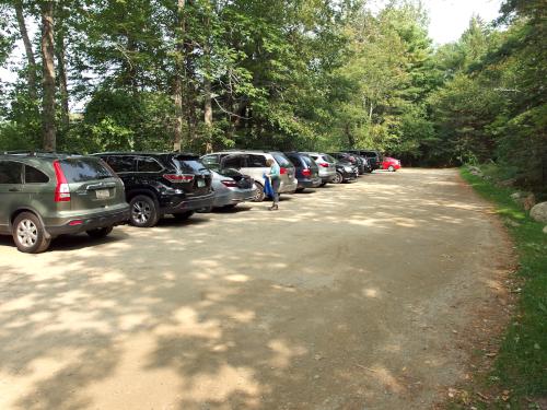 parking lot in September for Bald Rock Mountain in Maine