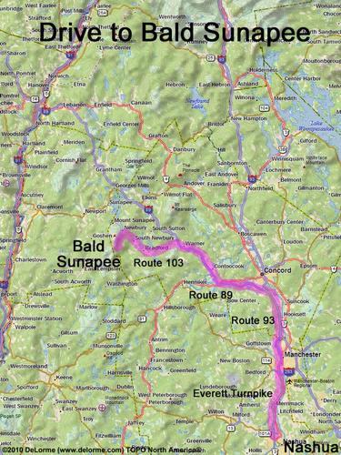 Bald Sunapee drive route
