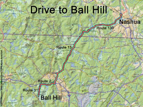 Ball Hill drive route