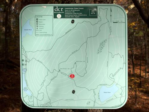 trail map on the way to Ball Hill near Leominster MA