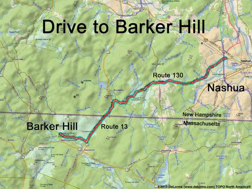 Barker Hill drive route