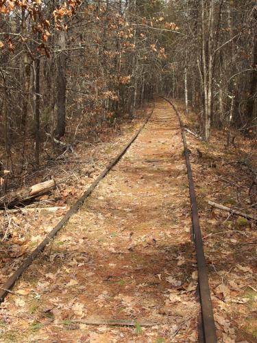 old railroad in March at Barker Hill in eastern Massachusetts