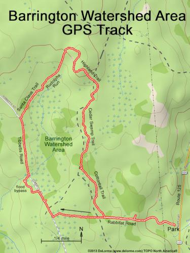 Barrington Watershed Area gps track