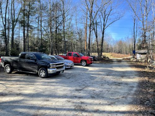 Parking in December at Barrington Watershed Area in southeast New Hampshire