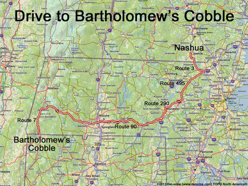 Bartholomew's Cobble drive route