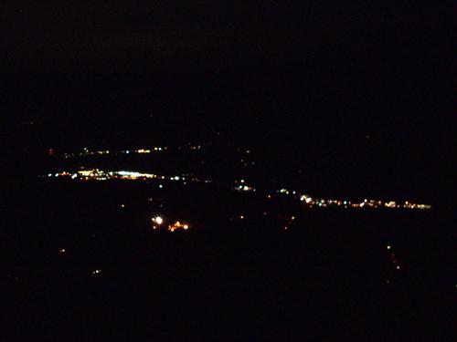 North Conway night lights as seen from Bartlett Mountain in New Hampshire