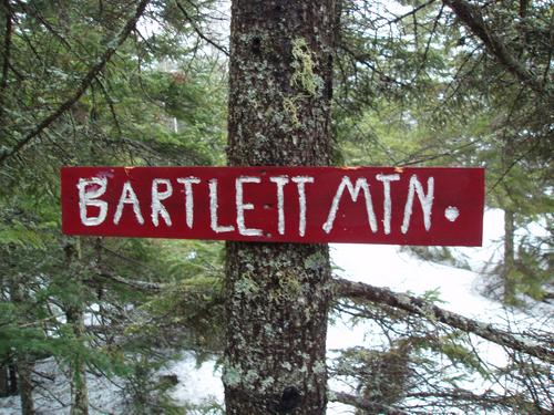 Bartlett Mountain summit sign in New Hampshire