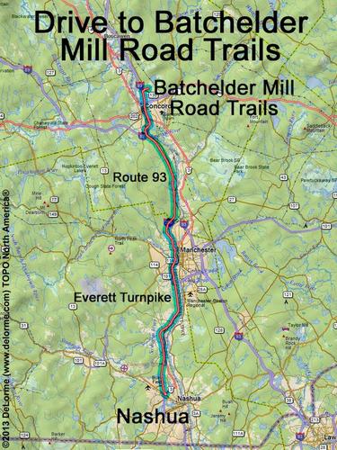 Batchelder Mill Road Trails drive route
