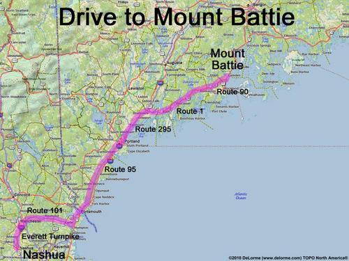 Mount Battie drive route