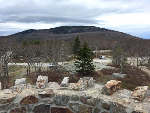 view of Mount Megunticook from Mount Battie in Maine