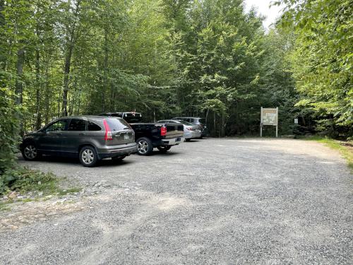 parking in August at Bauneg Beg Mountain in southwest Maine