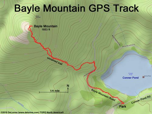 GPS track to Bayle Mountain in New Hampshire