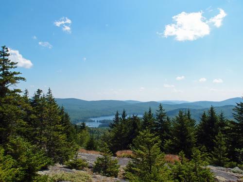 view of May Pond and Pillsbury State Park from Bean Mountain in New Hampshire