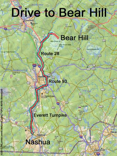 Bear Hill drive route