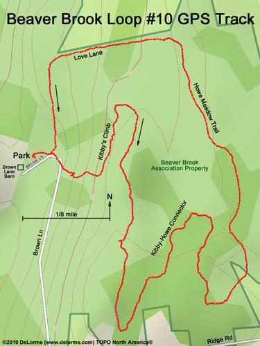 GPS track of Kibby's Climb at Beaver Brook Association in southern New Hampshire