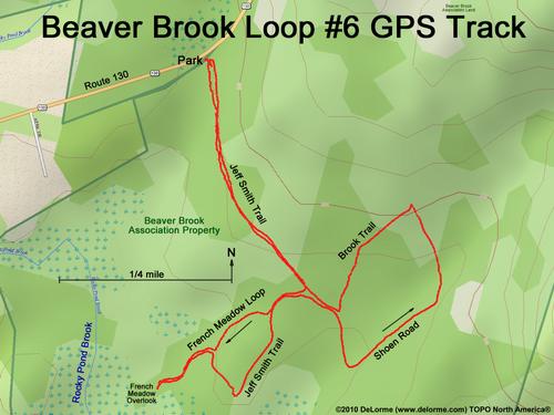 GPS track to French Meadow at Beaver Brook Association in New Hampshire