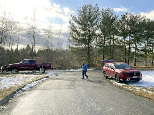 parking in February at Beaver Brook Trails at Westford in northeast MA