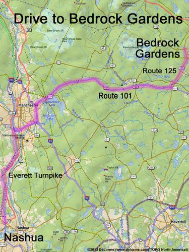 Bedrock Gardens drive route