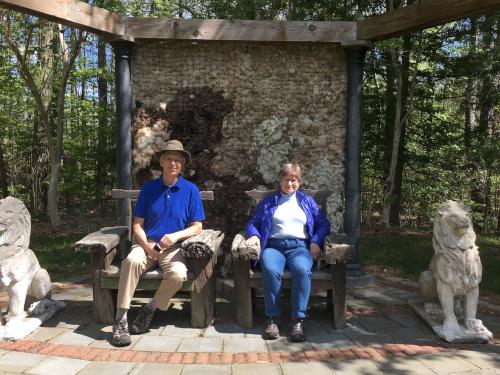 Fred and Andee in May at Bedrock Gardens in southeast New Hampshire