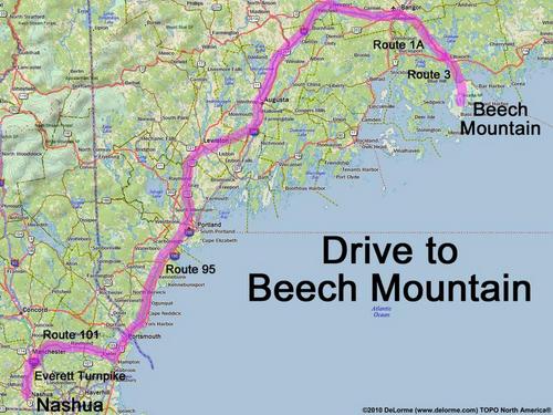 Beech Mountain drive route