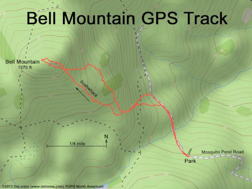 GPS track at Bell Mountain in western Maine