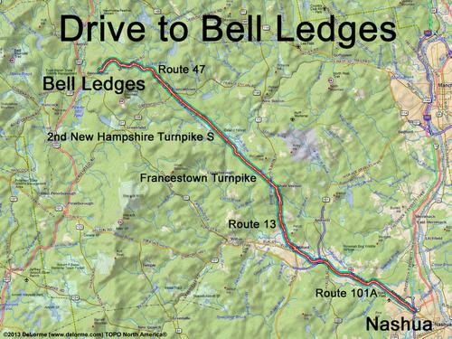 Bell Ledges drive route