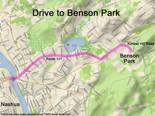 Benson Park drive route