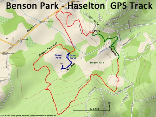 GPS track around Benson Park in New Hampshire