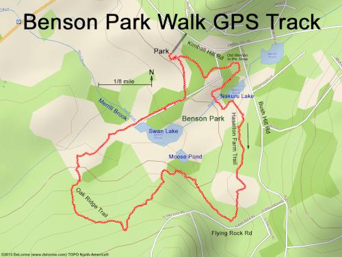 GPS track around Benson Park in New Hampshire