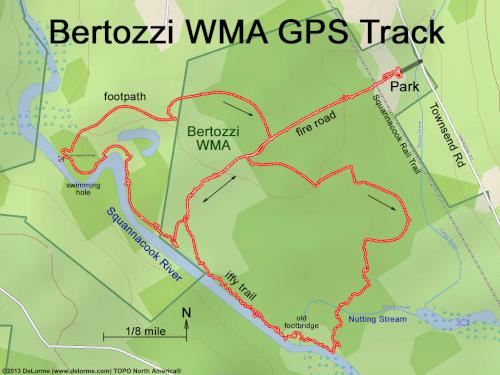 GPS track in September at Bertozzi WMA in northeast MA