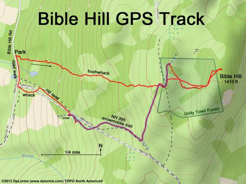 GPS track at Bible Hill in New Hampshire