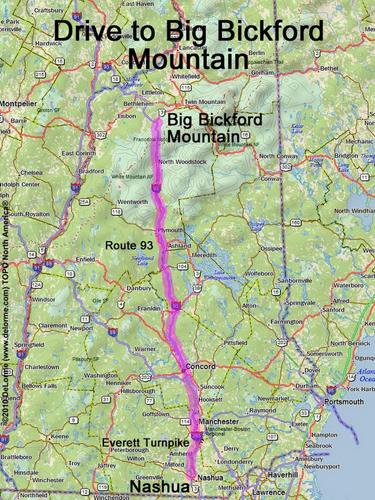 Big Bickford Mountain drive route