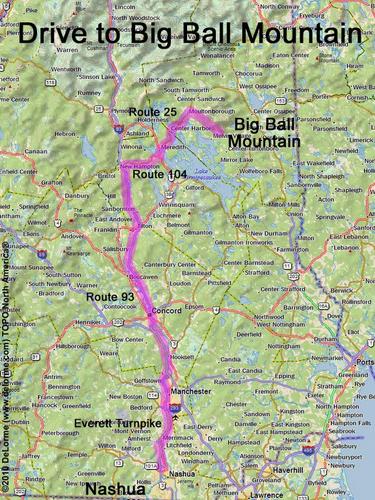 Big Ball Mountain drive route