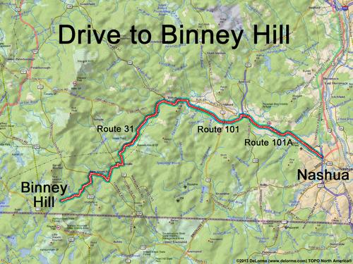 Binney Hill drive route
