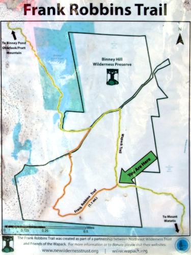 Frank Robbins Trail map at Binney Hill Wilderness Preserve in southern New Hampshire