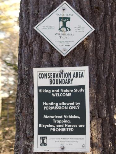 conservation signs at Binney Hill in southern New Hampshire