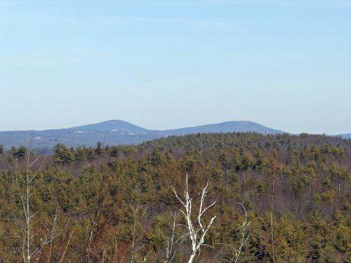 Uncanoonuc Mountains in March as seen from Birch Hill in southern New Hampshire