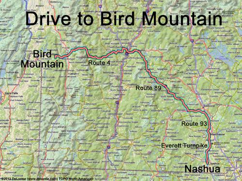 Bird Mountain drive route