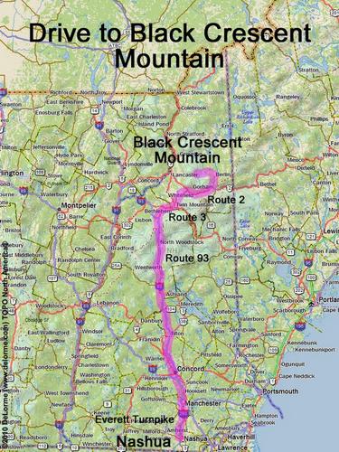 Black Crescent Mountain drive route