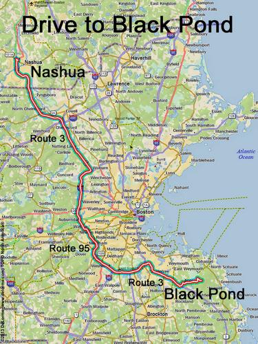 Black Pond Nature Preserve drive route